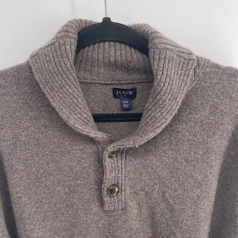 J. Crew Factory Lambs wool blend shawl collar pullover knit sweater sz XXL